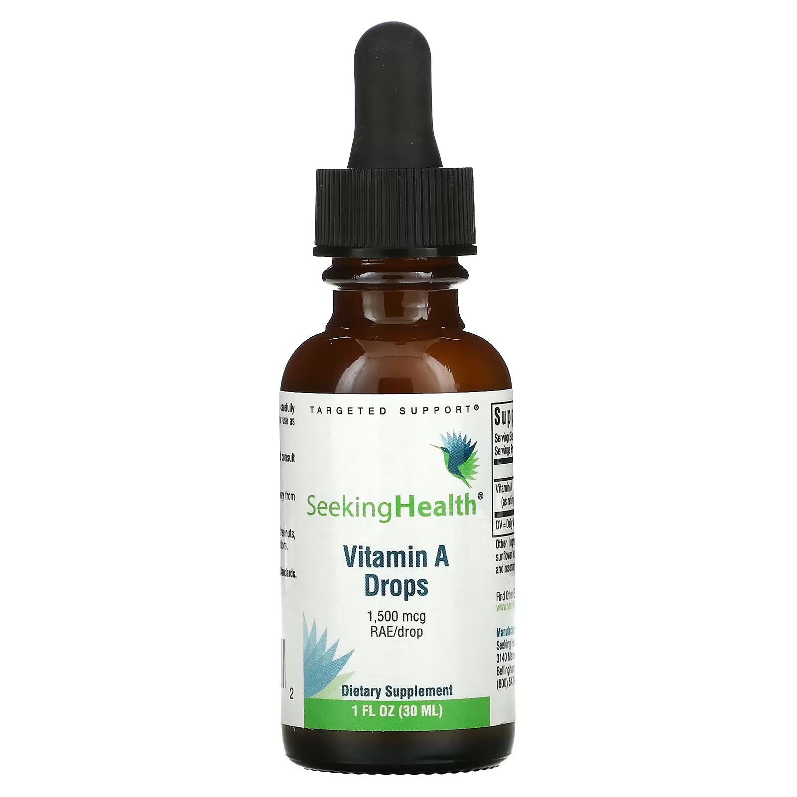 Seeking Health, Vitamin A Drops, 1,500 mcg RAE/Drop, 1 fl oz (30 ml) - Image 2